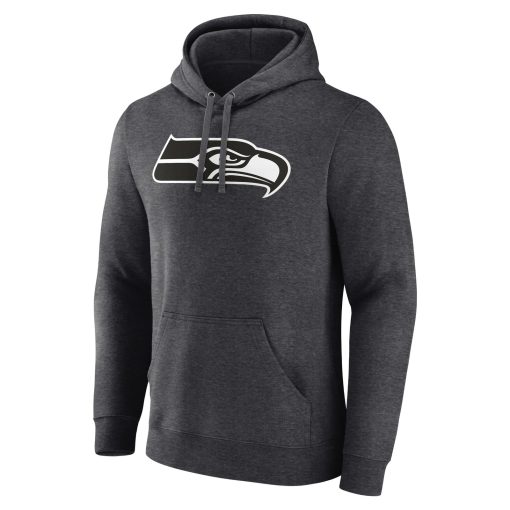 Seattle Seahawks Personalized Name & Number Monochrome Pullover Hoodie – Charcoal - Image 2