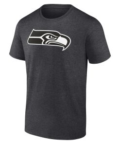 Alternative view of Seattle Seahawks Personalized Name & Number Monochrome T-Shirt – Charcoal