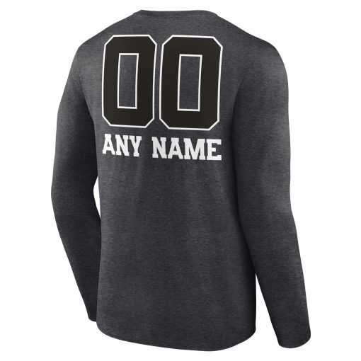 Tennessee Titans Personalized Name & Number Monochrome Long Sleeve T-Shirt – Charcoal - Image 3