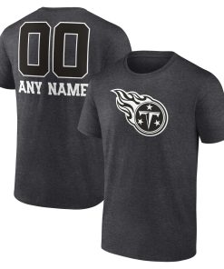Tennessee Titans Personalized Name & Number Monochrome T-Shirt – Charcoal