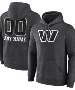 Washington Commanders Personalized Name & Number Monochrome Pullover Hoodie – Charcoal