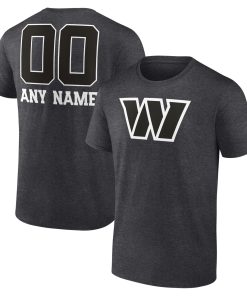 Washington Commanders Personalized Name & Number Monochrome T-Shirt – Charcoal