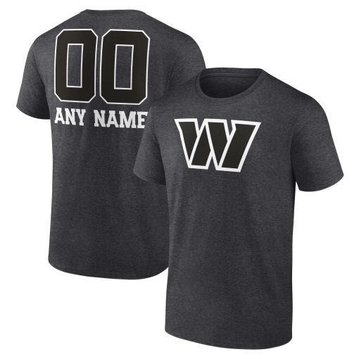Washington Commanders Personalized Name & Number Monochrome T-Shirt – Charcoal
