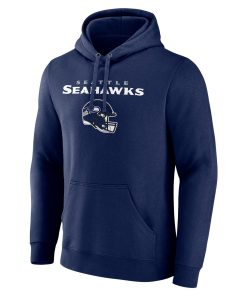 Alternative view of Seattle Seahawks Personalized Name & Number Team Wordmark Pullover Hoodie – College Navy