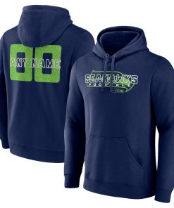 Seattle Seahawks Stellar Personalized Name & Number Pullover Hoodie – College Navy