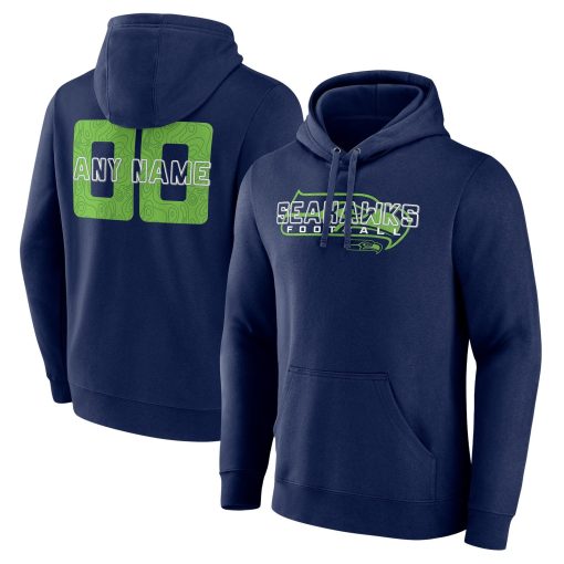 Seattle Seahawks Stellar Personalized Name & Number Pullover Hoodie – College Navy