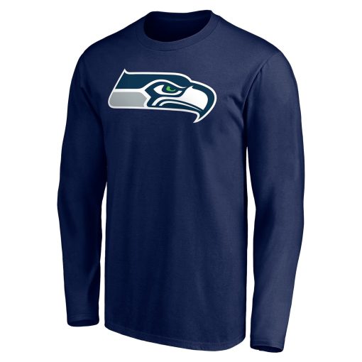 Seattle Seahawks Team Authentic Personalized Name & Number Long Sleeve T-Shirt – College Navy - Image 2