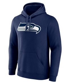 Alternative view of Seattle Seahawks Team Authentic Personalized Name & Number Pullover Hoodie – College Navy
