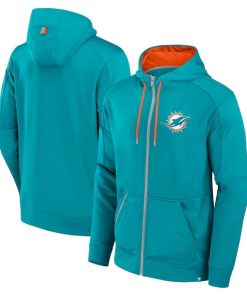 Miami Dolphins Fanatics Defender Full-Zip Hoodie – Aqua