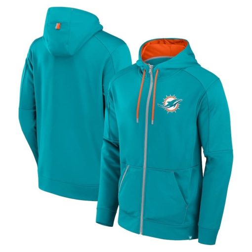 Miami Dolphins Fanatics Defender Full-Zip Hoodie – Aqua
