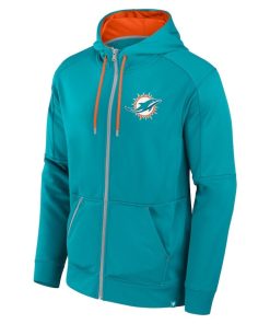 Alternative view of Miami Dolphins Fanatics Defender Full-Zip Hoodie – Aqua