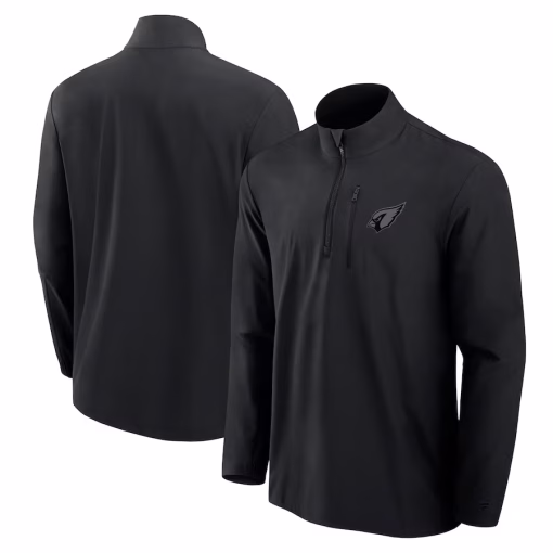 Arizona Cardinals Fanatics Front Office Woven Quarter-Zip Jacket – Black