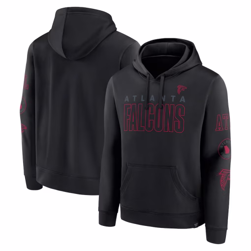 Atlanta Falcons Fanatics Blackout Pullover Hoodie – Black