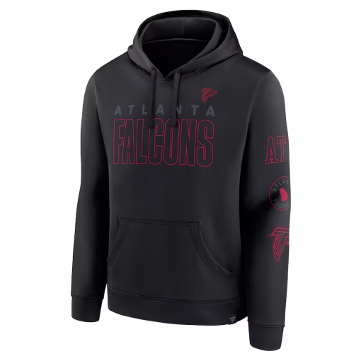 Atlanta Falcons Fanatics Blackout Pullover Hoodie – Black - Image 2