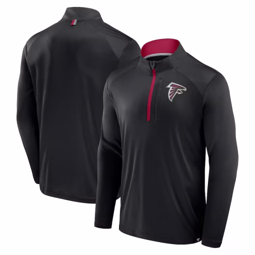 Atlanta Falcons Fanatics Defender Long Sleeve Quarter-Zip Jacket – Black
