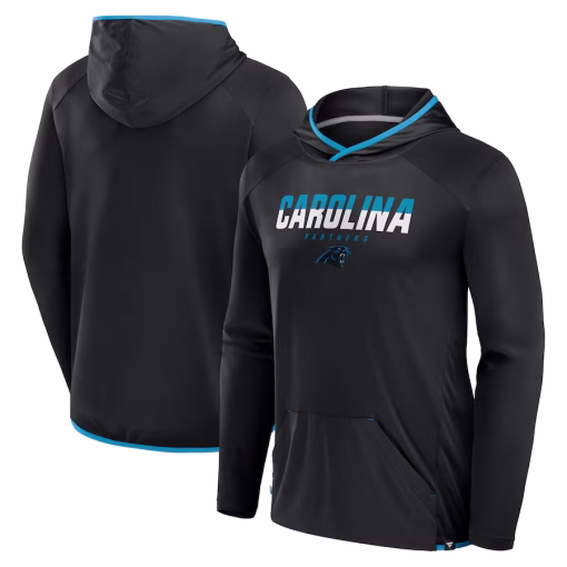 Carolina Panthers Fanatics Transitional Defender Hoodie Long Sleeve T-Shirt – Black