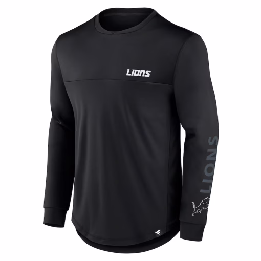 Detroit Lions Fanatics Blackout Long Sleeve T-Shirt – Black - Image 2