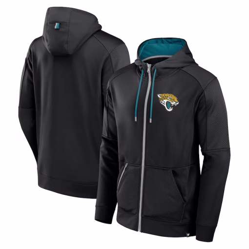 Jacksonville Jaguars Fanatics Defender Full-Zip Hoodie – Black