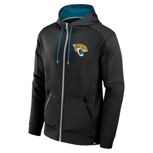 Jacksonville Jaguars Fanatics Defender Full-Zip Hoodie – Black - Image 2