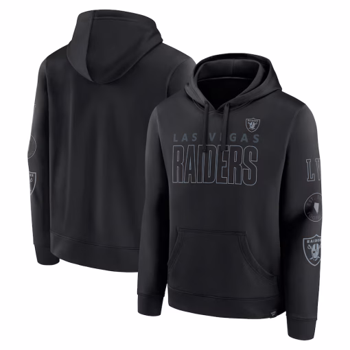 Las Vegas Raiders Fanatics Blackout Pullover Hoodie – Black