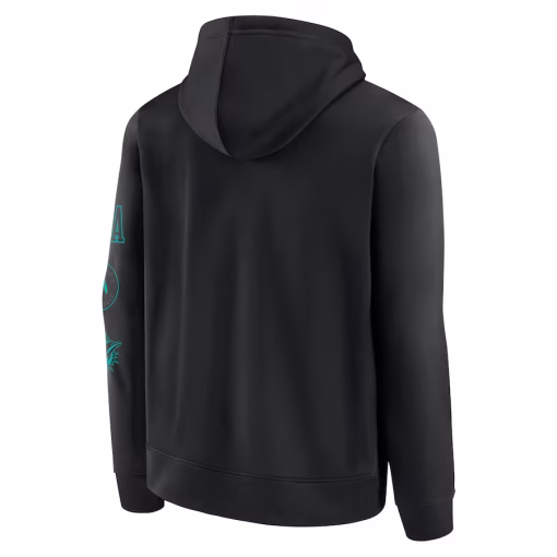 Miami Dolphins Fanatics Blackout Pullover Hoodie – Black - Image 3