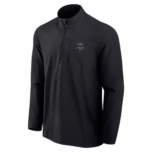 Minnesota Vikings Fanatics Front Office Woven Quarter-Zip Jacket – Black - Image 2