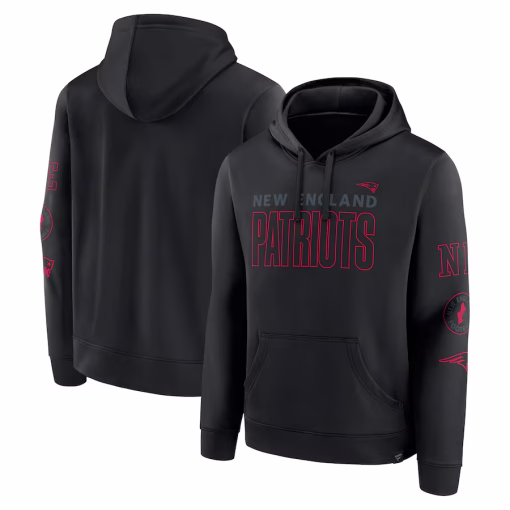 New England Patriots Fanatics Blackout Pullover Hoodie – Black