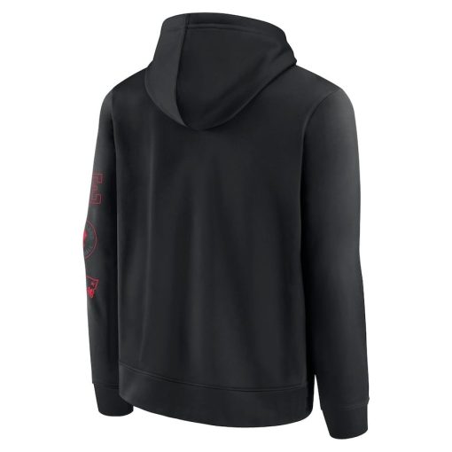 New England Patriots Fanatics Blackout Pullover Hoodie – Black - Image 3