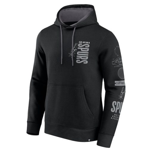 San Antonio Spurs Fanatics Game Time Crossover Pullover Hoodie – Black - Image 2