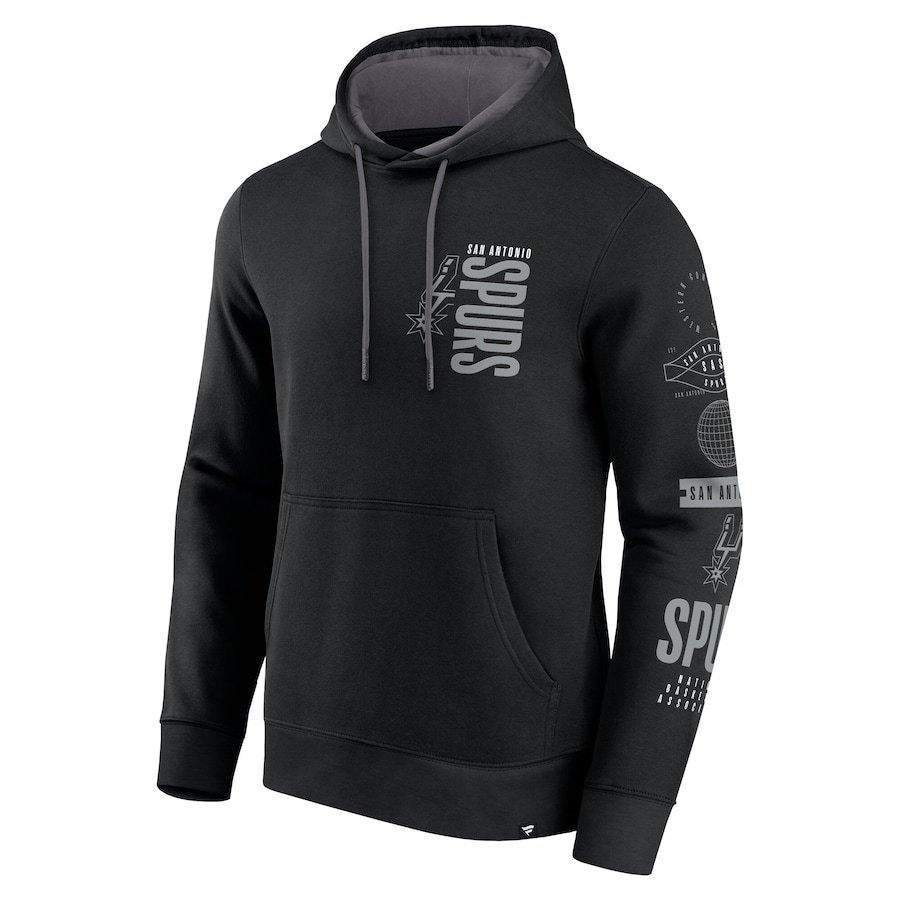 San Antonio Spurs Fanatics Game Time Crossover Pullover Hoodie – Black - Image 2