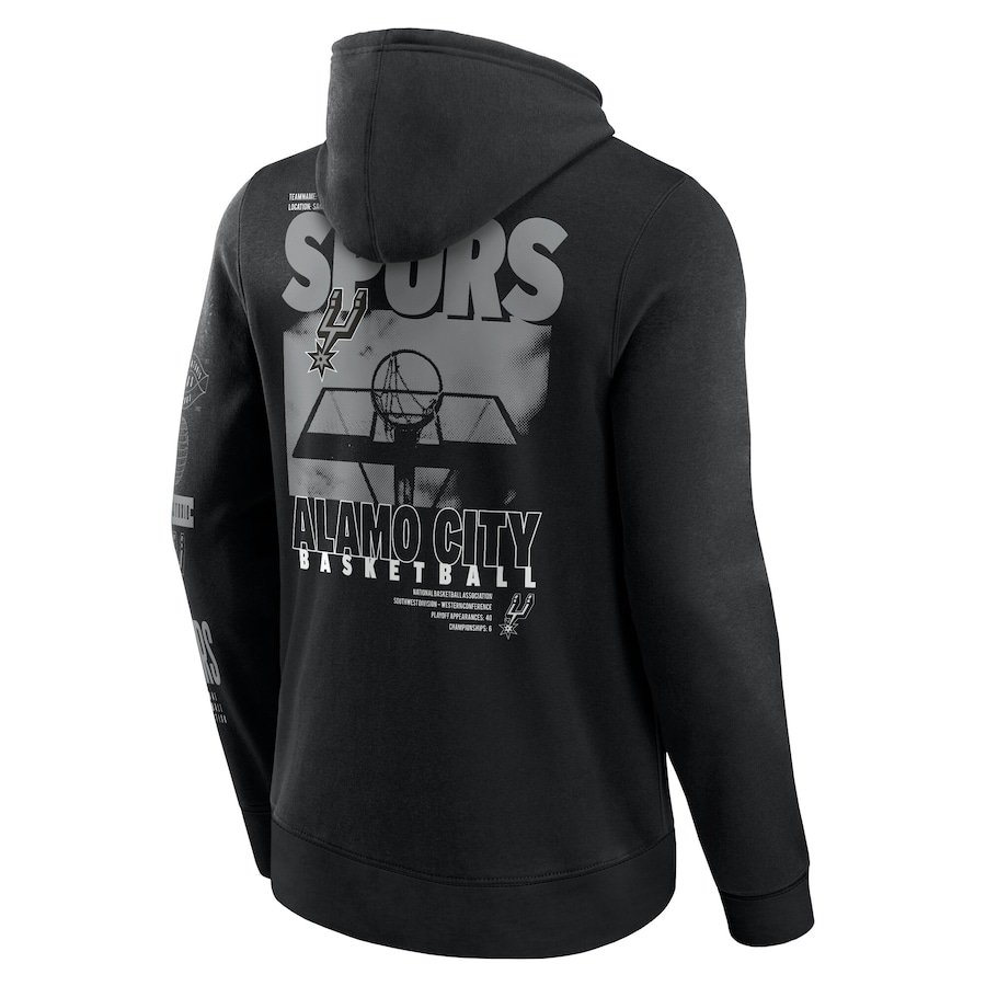 San Antonio Spurs Fanatics Game Time Crossover Pullover Hoodie – Black - Image 3