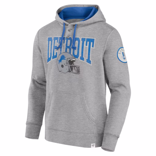 Detroit Lions Fanatics Label Maker Pullover Hoodie – Blue - Image 2