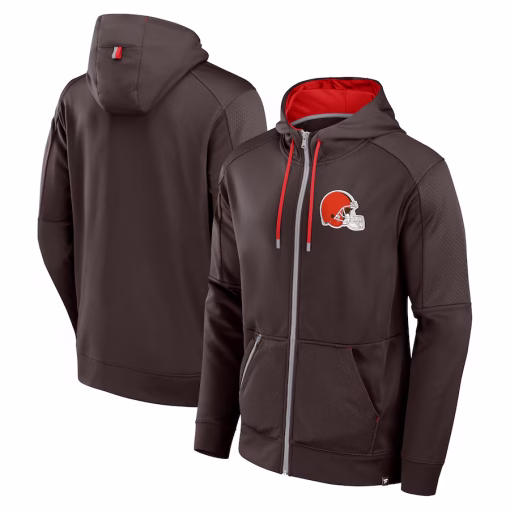 Cleveland Browns Fanatics Defender Full-Zip Hoodie – Brown