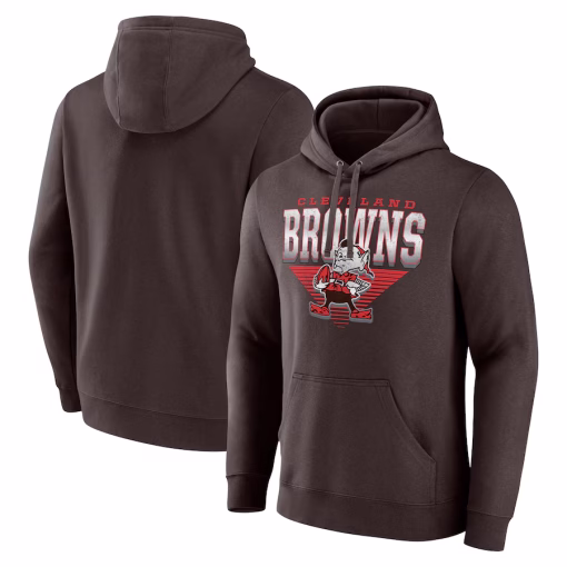Cleveland Browns Fanatics Geometric Chrome Pullover Hoodie – Brown