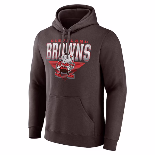 Cleveland Browns Fanatics Geometric Chrome Pullover Hoodie – Brown - Image 2