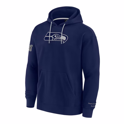 Seattle Seahawks Fanatics Elements Pace Fleece Pullover Hoodie – College Navy - Image 2