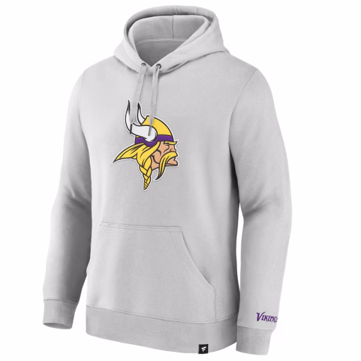 Minnesota Vikings Fanatics Legacy Fleece Pullover Hoodie – Gray - Image 2