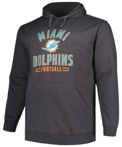Alternative view of Miami Dolphins Fanatics Big & Tall Pullover Hoodie – Heather Charcoal