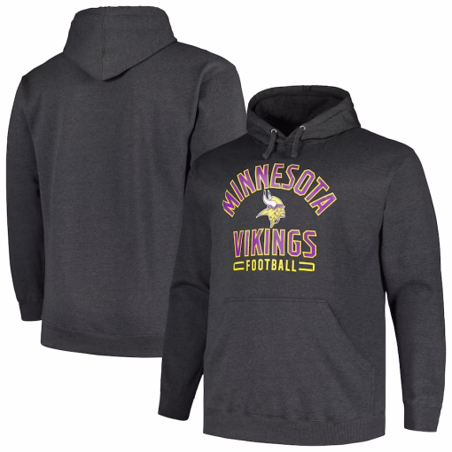 Minnesota Vikings Fanatics Big & Tall Pullover Hoodie – Heather Charcoal