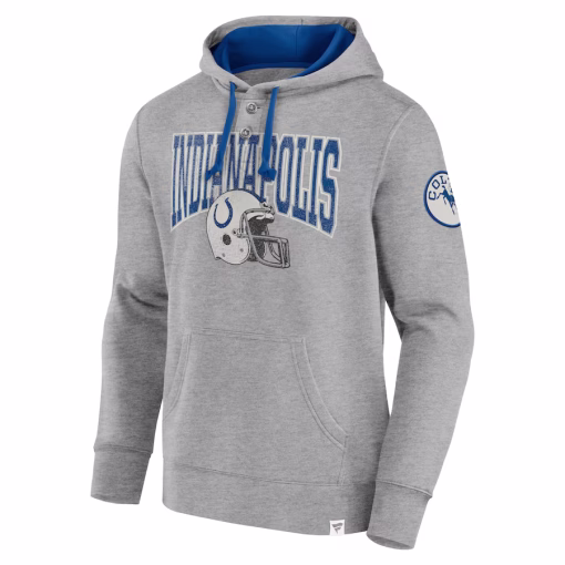 Indianapolis Colts Fanatics Label Maker Pullover Hoodie – Heather Gray - Image 2