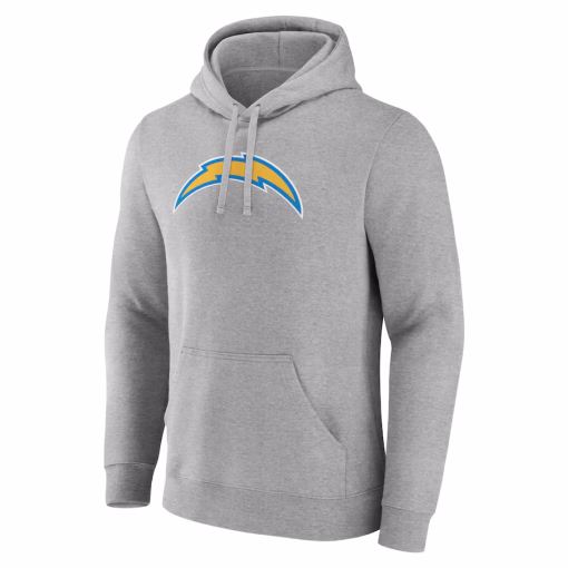 Los Angeles Chargers Fanatics Deliver Fleece Pullover Hoodie – Heather Gray - Image 2