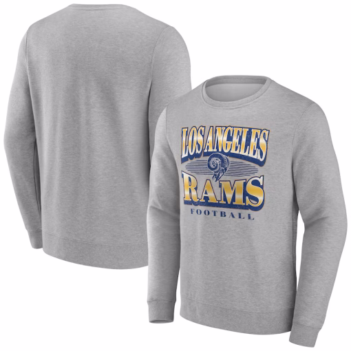 Los Angeles Rams Fanatics Chance Throwback Fleece Pullover Sweatshirt – Heather Gray