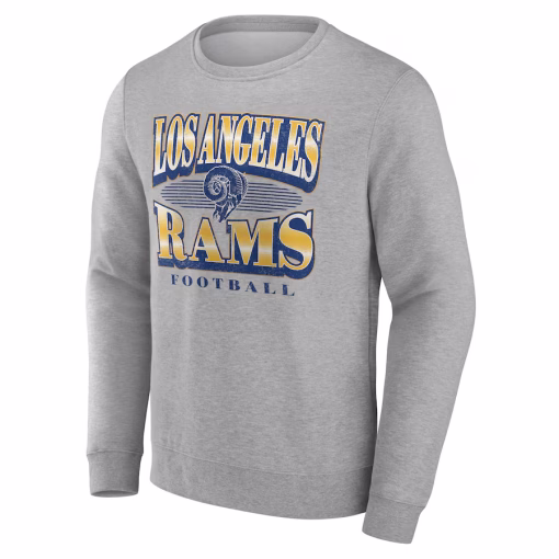 Los Angeles Rams Fanatics Chance Throwback Fleece Pullover Sweatshirt – Heather Gray - Image 2