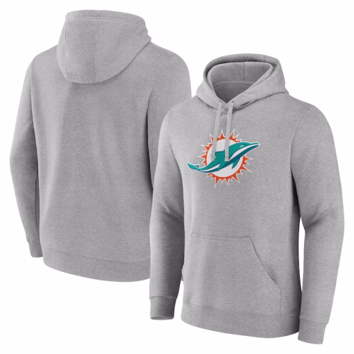 Miami Dolphins Fanatics Deliver Fleece Pullover Hoodie – Heather Gray