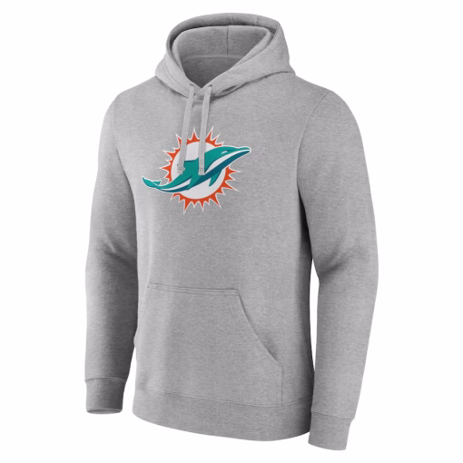 Miami Dolphins Fanatics Deliver Fleece Pullover Hoodie – Heather Gray - Image 2
