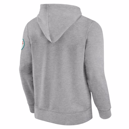 Miami Dolphins Fanatics Label Maker Pullover Hoodie – Heather Gray - Image 3