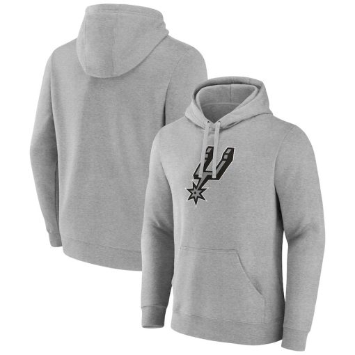 San Antonio Spurs Fanatics Primary Logo Pullover Hoodie – Heather Gray