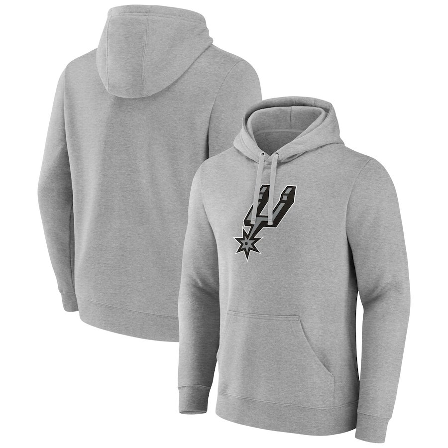 San Antonio Spurs Fanatics Primary Logo Pullover Hoodie – Heather Gray