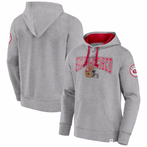 San Francisco 49ers Fanatics Label Maker Pullover Hoodie – Heather Gray