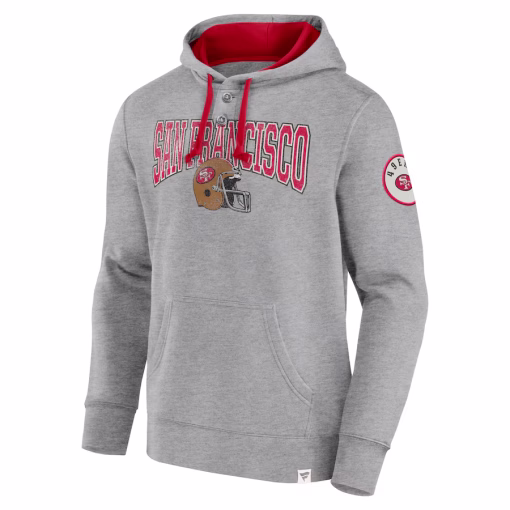 San Francisco 49ers Fanatics Label Maker Pullover Hoodie – Heather Gray - Image 2